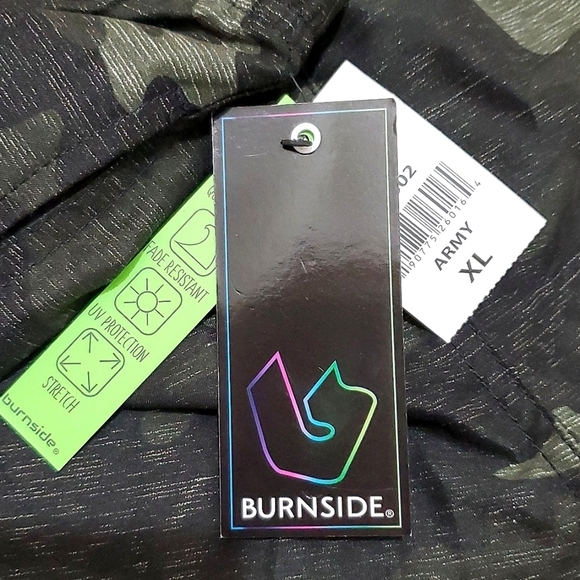 BURNSIDE MAN'S SWIM TRUNKS, Sz XL, GREEN/ARMY, NEW - Picture 5 of 12